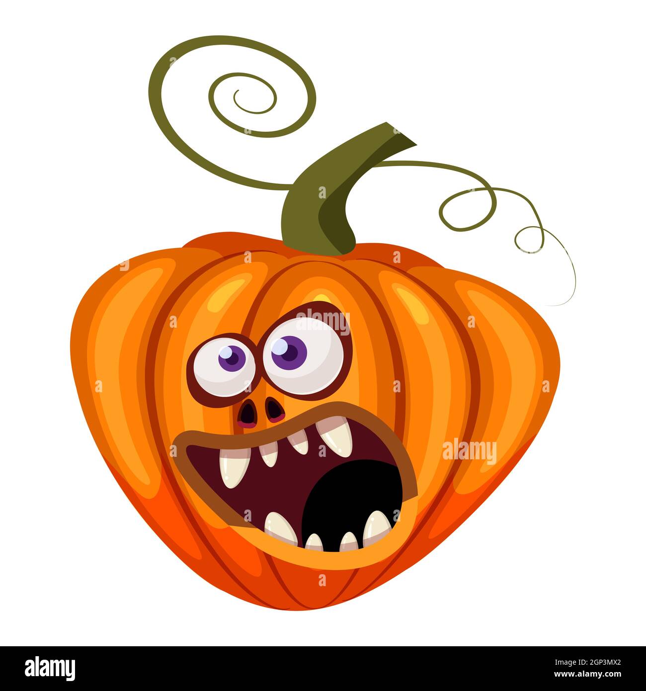 Pumpkin Halloween funny face open mouth creepy and scary funny jaws teeths  creatures expression monster character. Vector isolated cartoon style Stock  Vector Image & Art - Alamy
