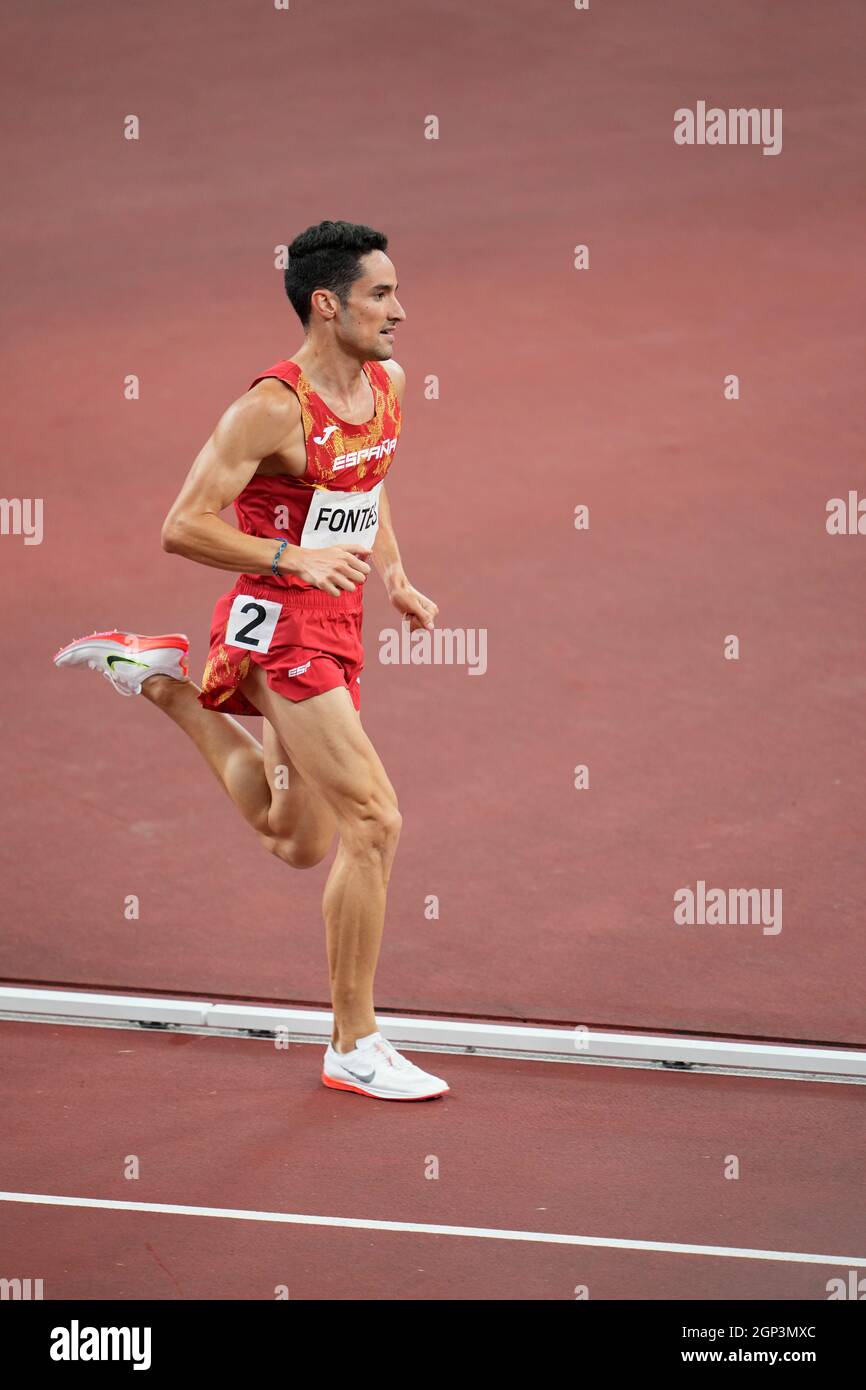 Ignacio Fontes competing in the 1500 meters at the 2020 Tokyo Olympics