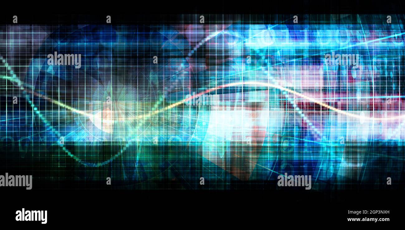 Global Integration Network with World Map as Art Stock Photo