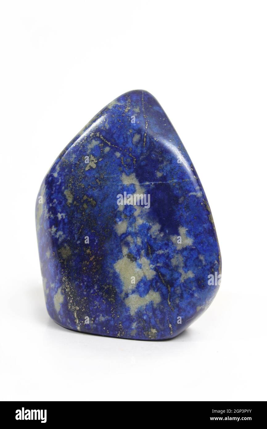 Lapis Lazuli Stone on White Background Stock Photo - Alamy