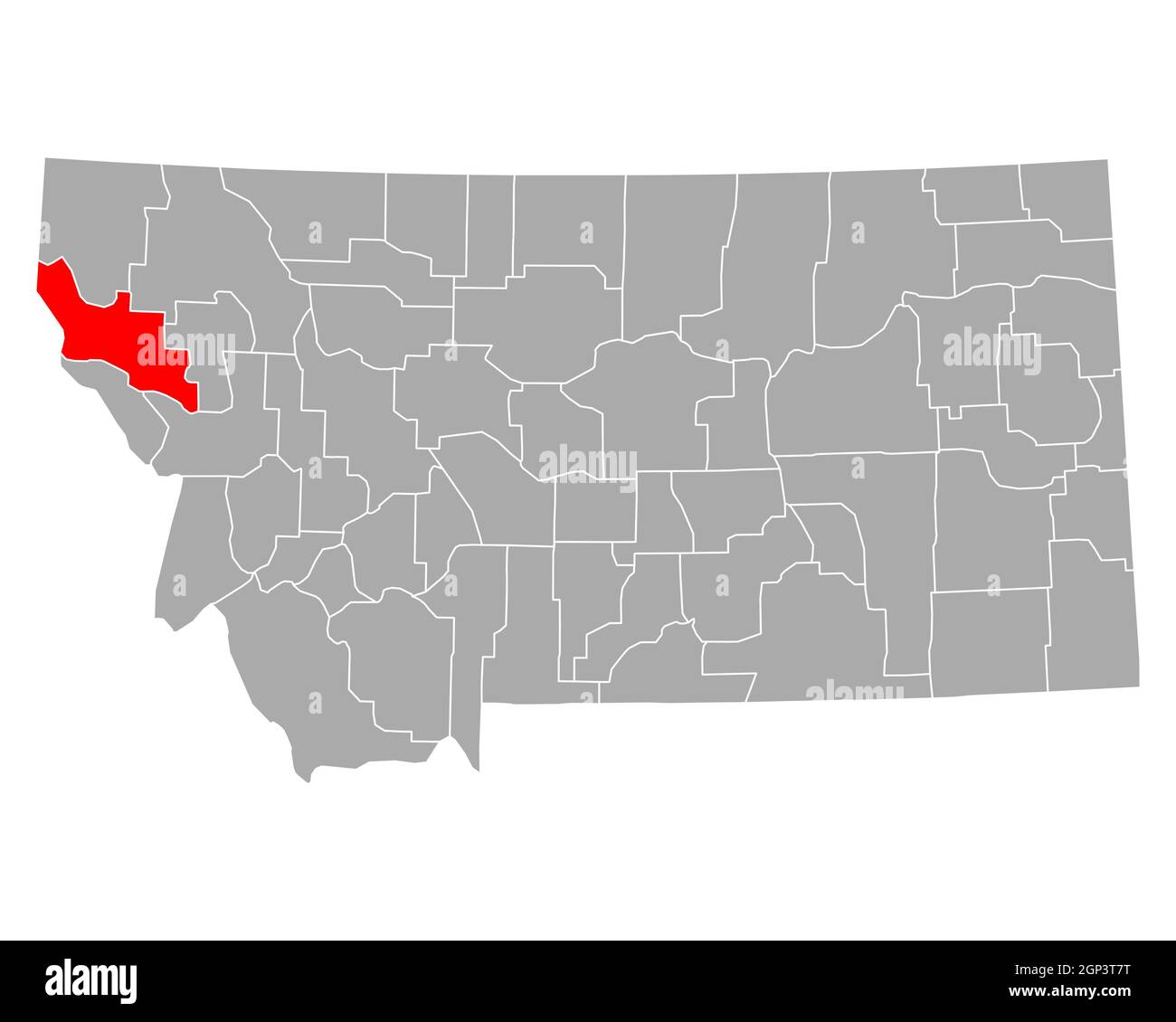 Map of Sanders in Montana Stock Photo Alamy
