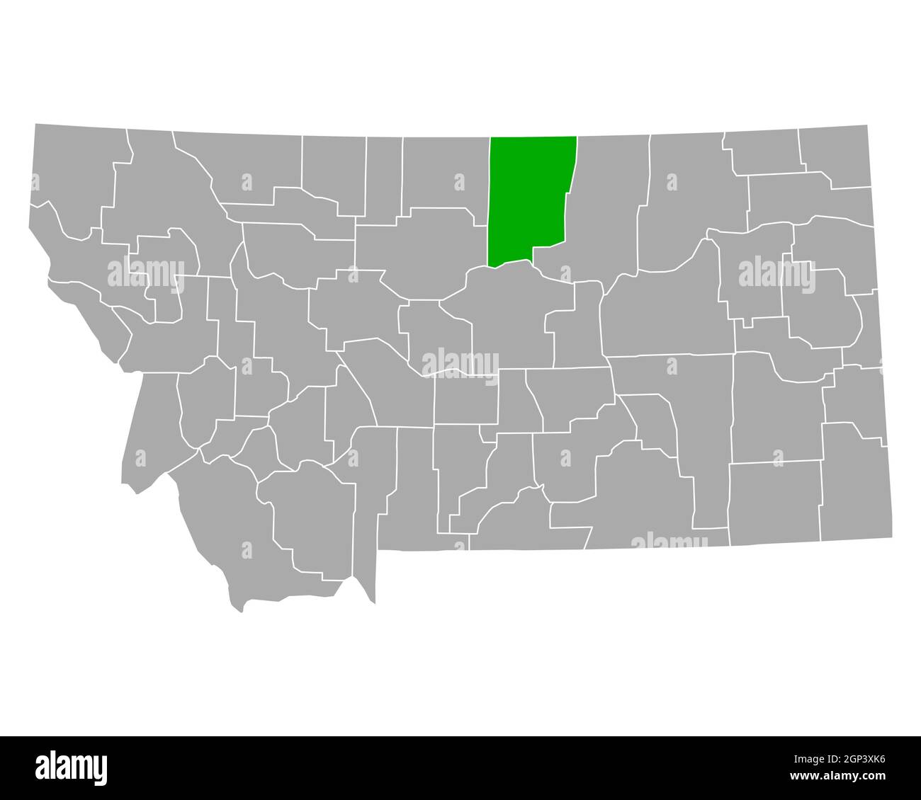 Map of Blaine in Montana Stock Photo