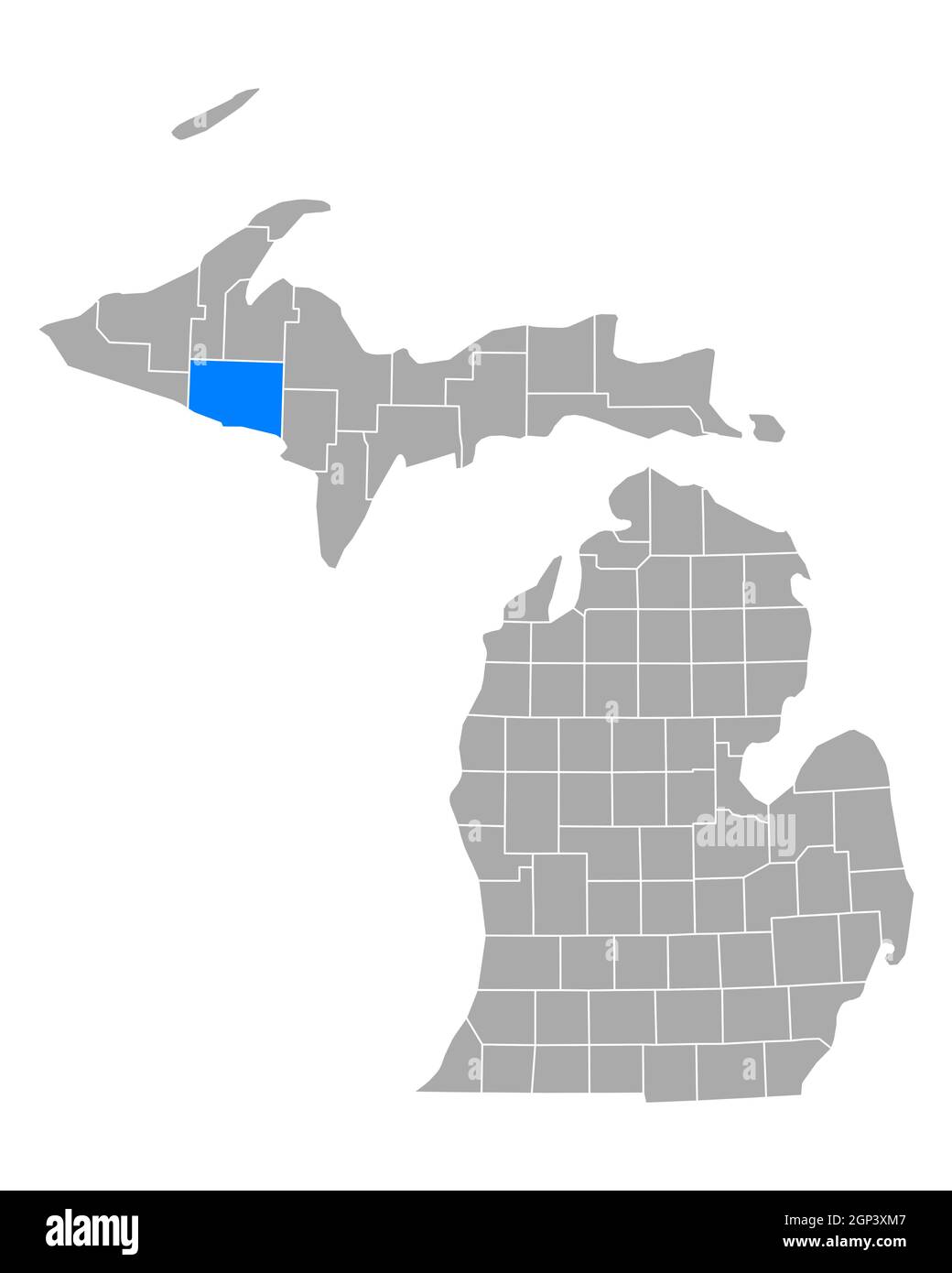 Map of Iron in Michigan Stock Photo Alamy