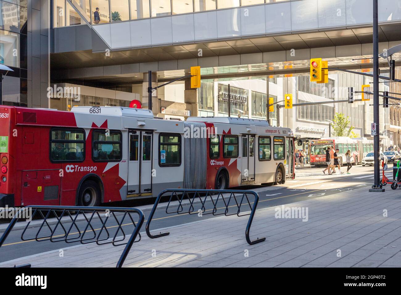 Ottawa, Canada September 19, 2021 Public bus in downtown of Ottawa