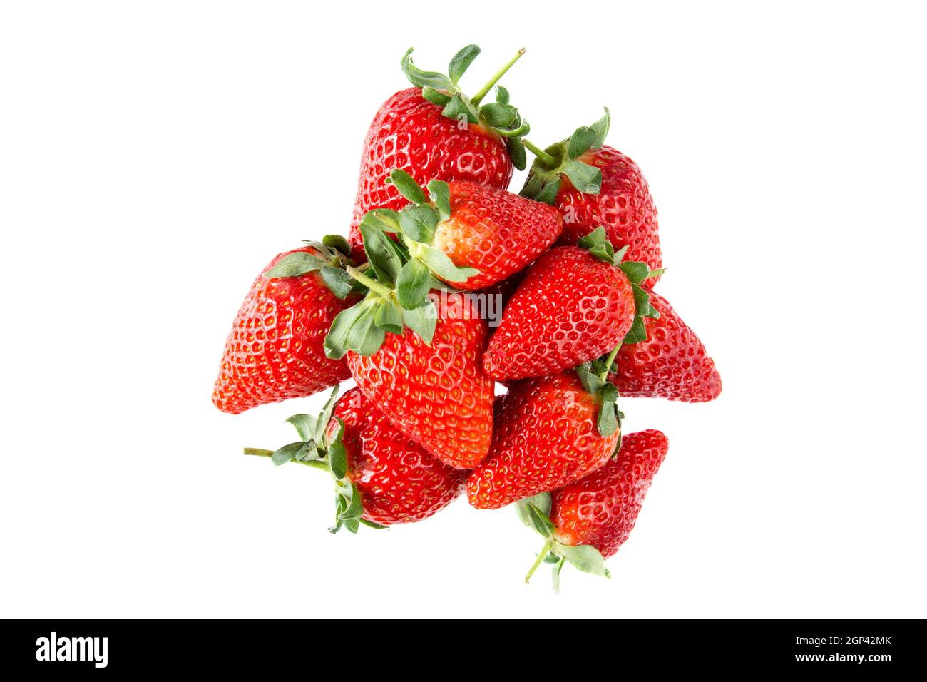 Pile of fresh strawberries isolated on white background Stock Photo - Alamy