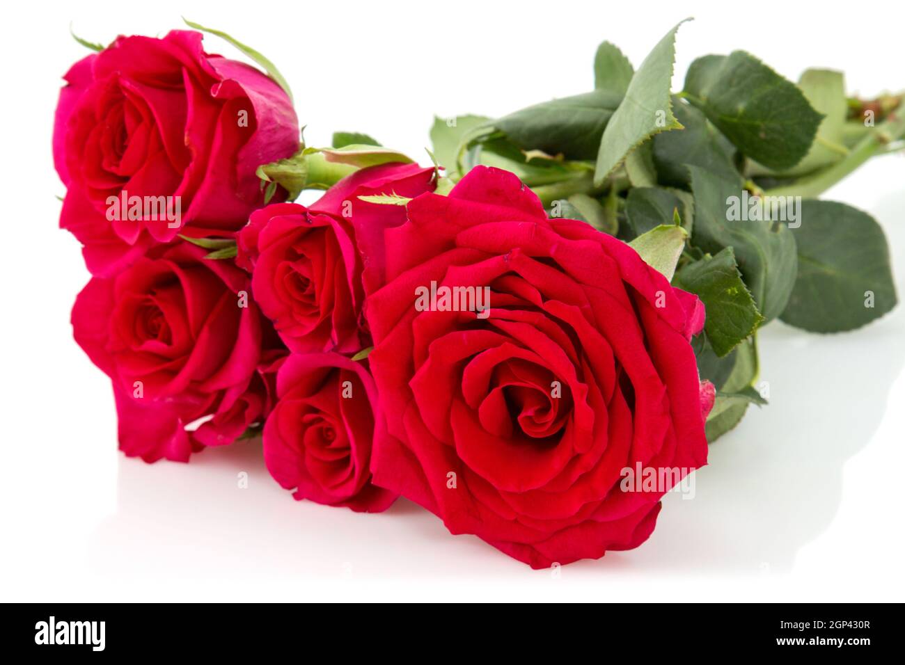 Bouquet of red roses isolated on white background Stock Photo - Alamy