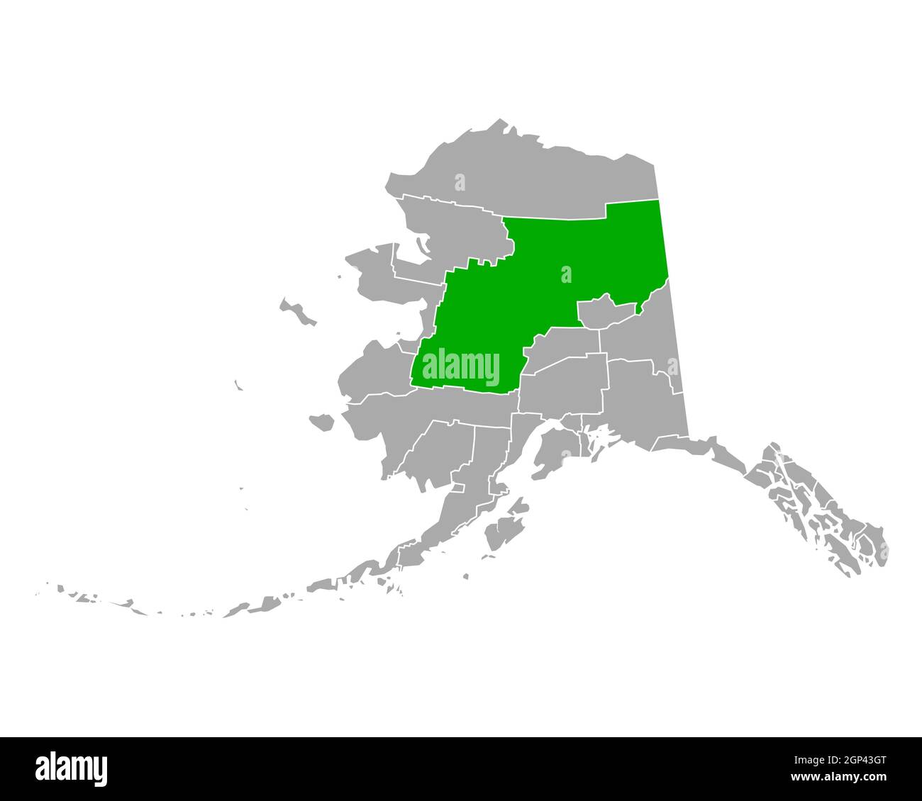 Map of Yukon-Koyukuk in Alaska Stock Photo