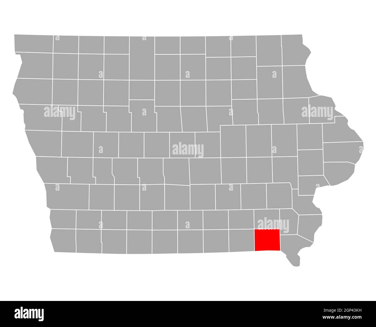 Map of Van Buren in Iowa Stock Photo Alamy