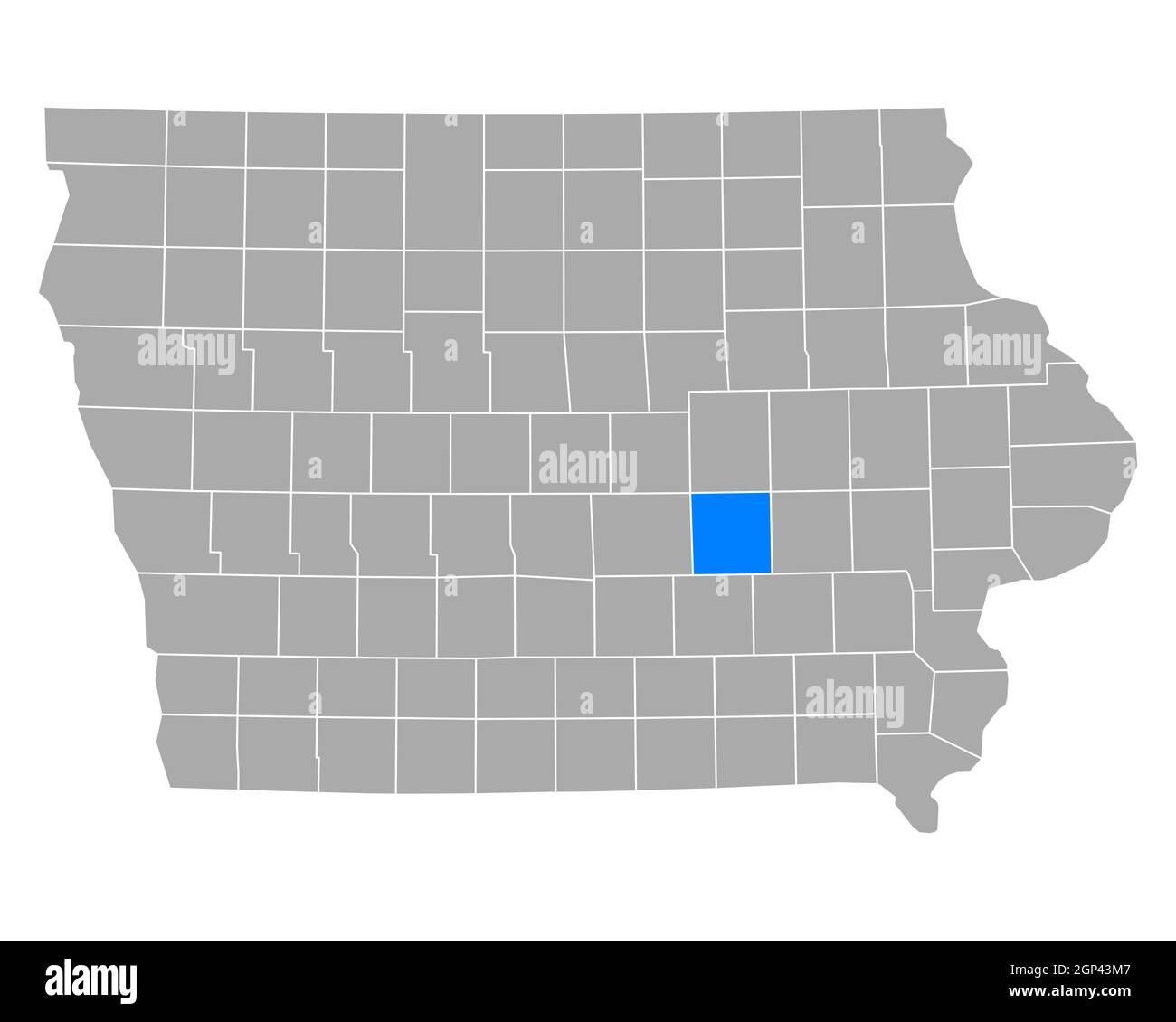 Map of Poweshiek in Iowa Stock Photo Alamy