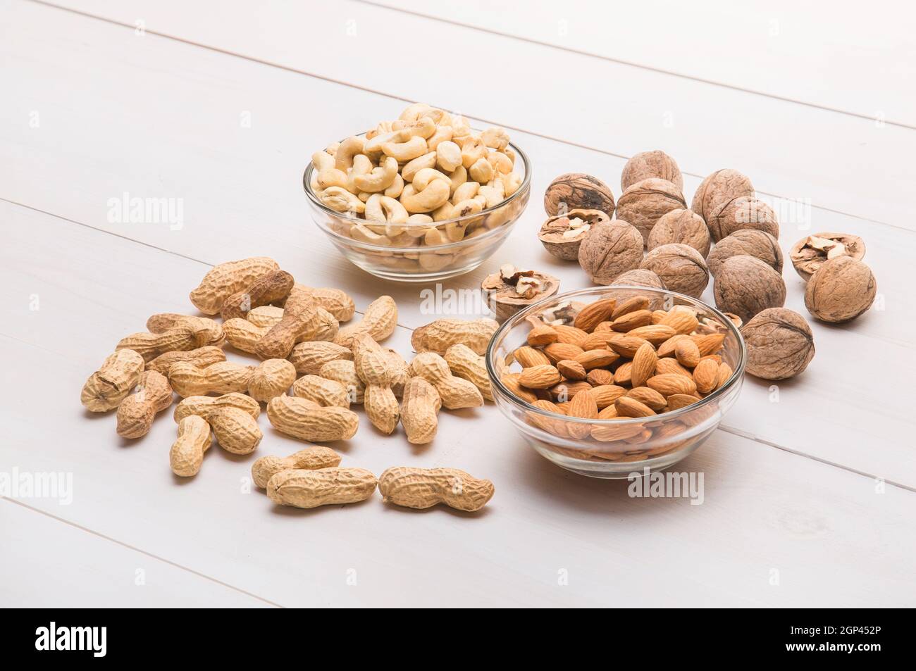 Vegan Protein, Nut Blend. Walnut Peanut Cashew Almond. Concept diet