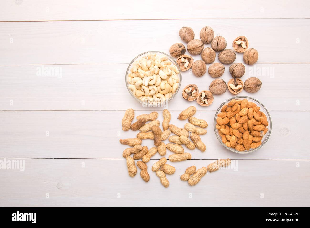 Vegan Protein, Nut Blend. Walnut Peanut Cashew Almond. Concept diet