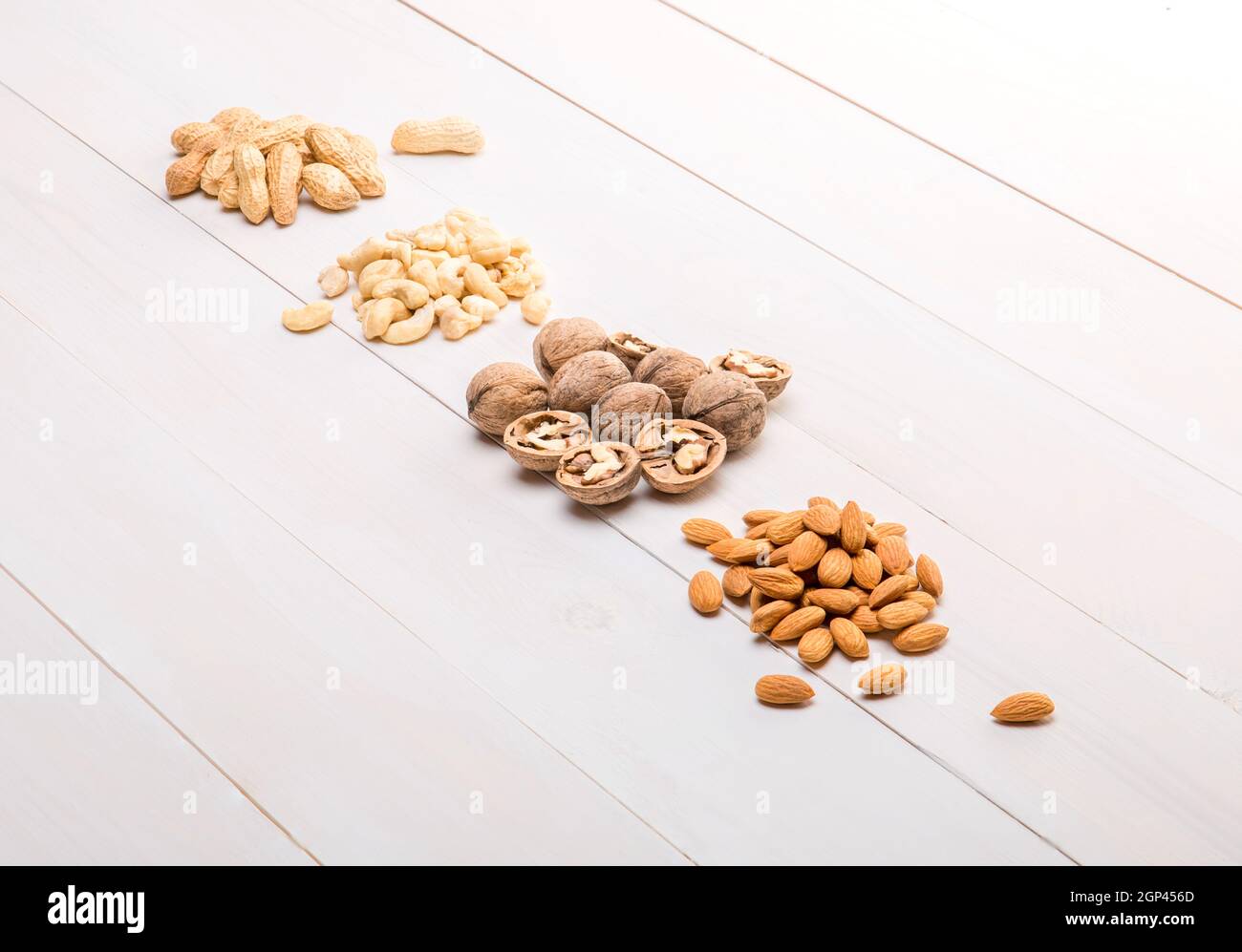 Vegan Protein, Nut Blend. Walnut Peanut Cashew Almond. Concept diet