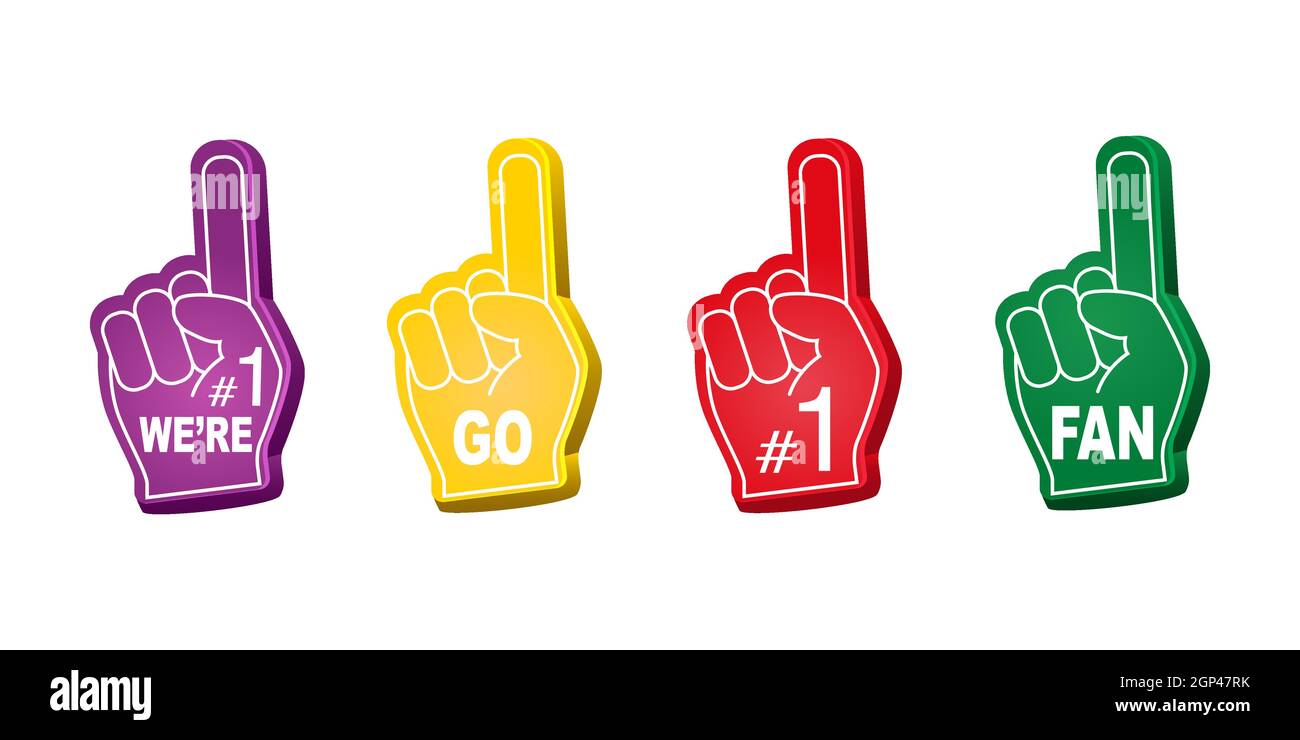 Fan foam fingers with hands set Stock Vector Image & Art - Alamy