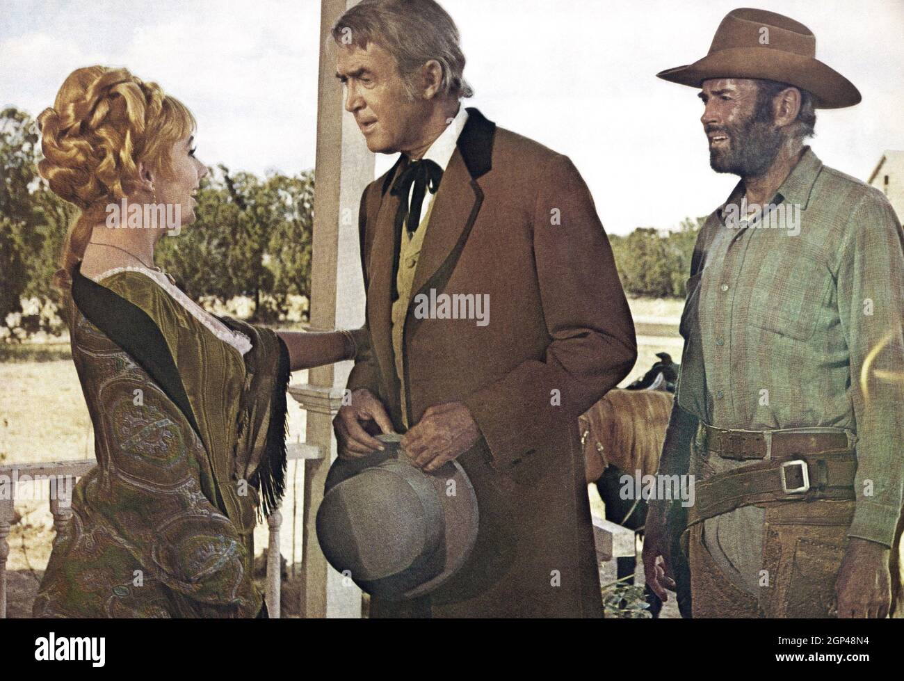 THE CHEYENNE SOCIAL CLUB, from left: Shirley Jones, James Stewart ...