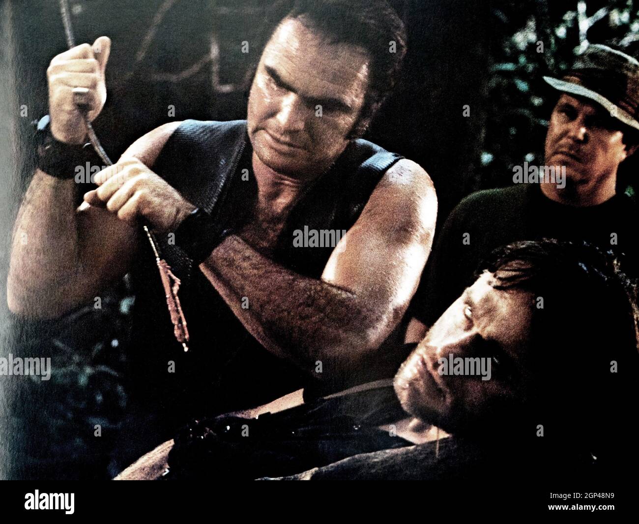 DELIVERANCE, from left, Burt Reynolds, Bill McKinney, Ned Beatty, 1972