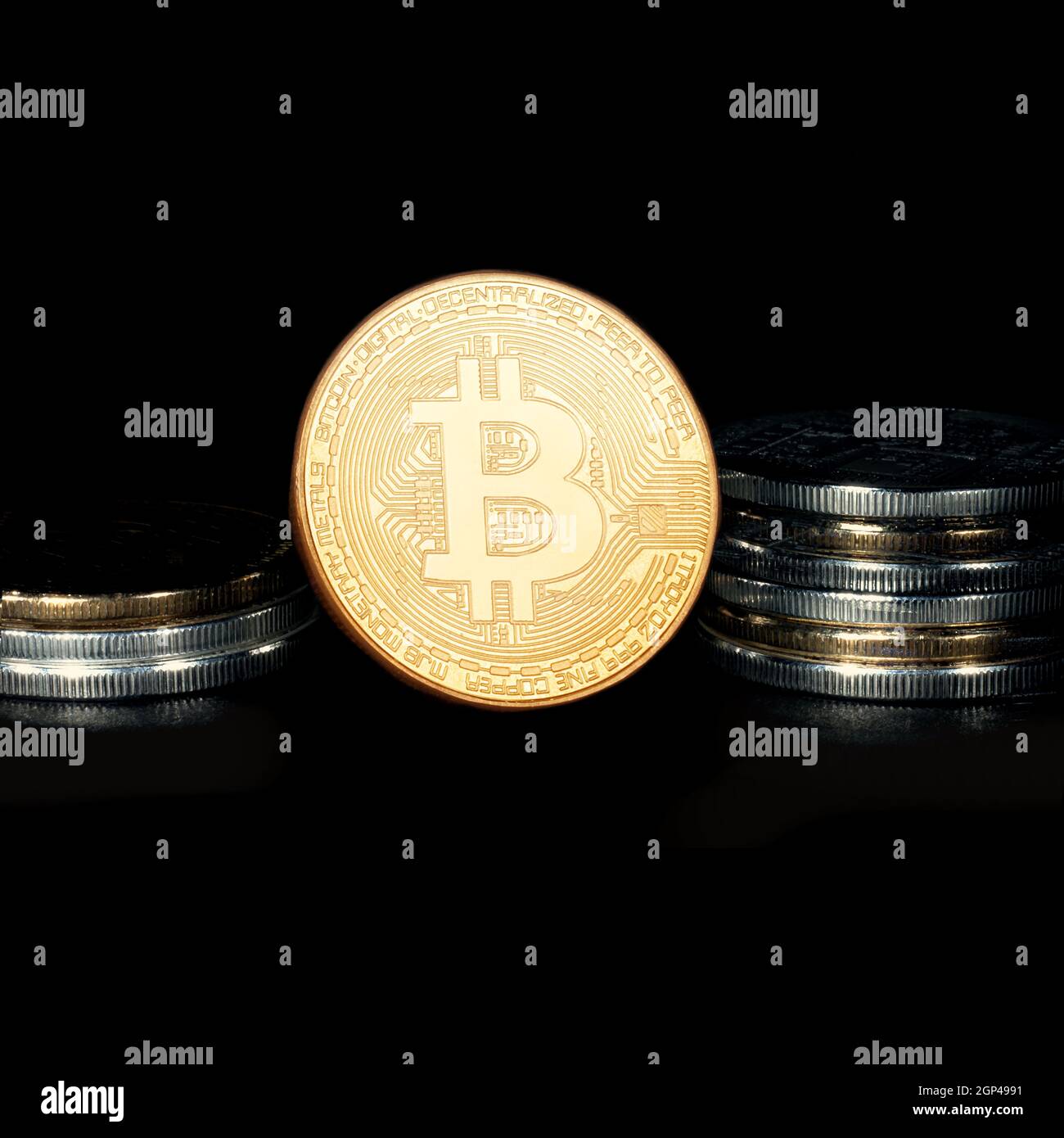 Cryptocurrency concept. Trends in bitcoin exchange rates. Rise and fall of  bitcoin Stock Photo - Alamy