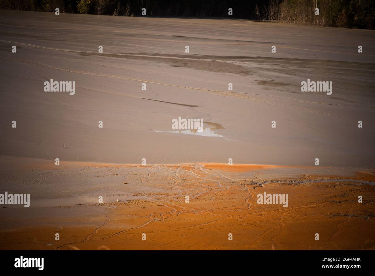 Highly polluted lake with cyanide in Geamana, Romania Stock Photo