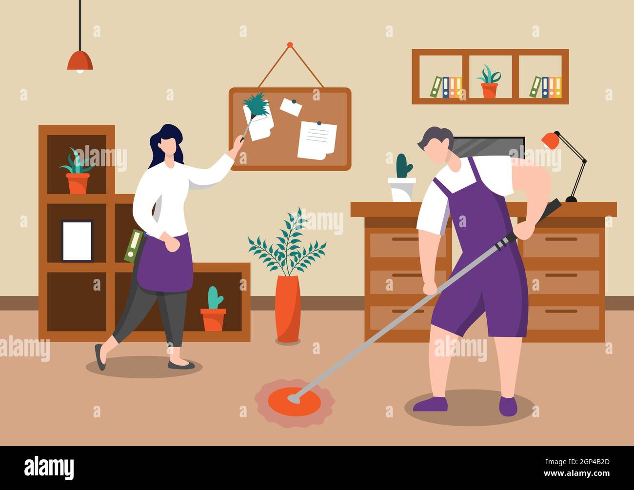 Cleaning Service Concept. Vector Flat Design Cartoon Illustration ...