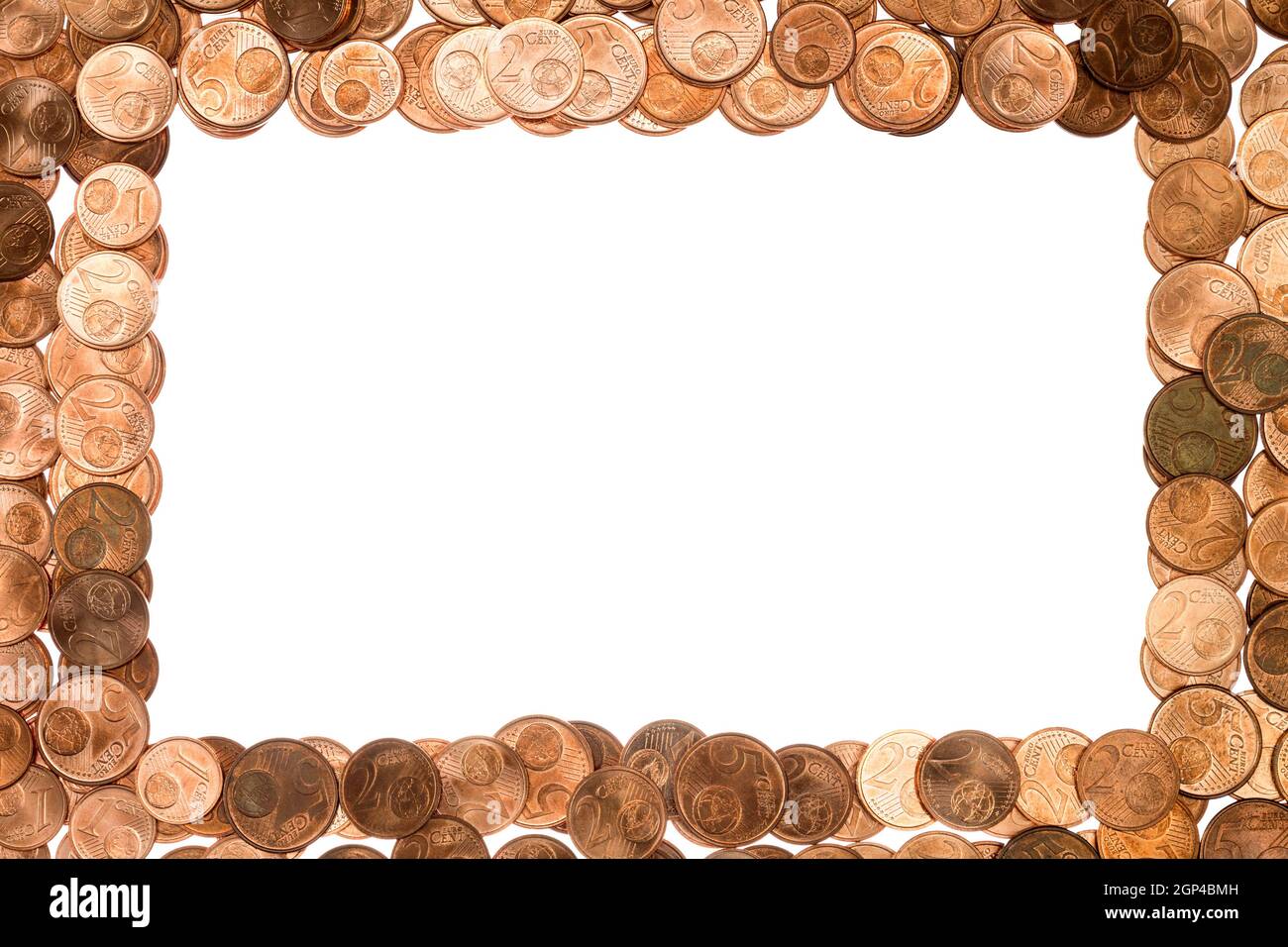 Frame from Euro cents with copy-space on white background Stock Photo ...