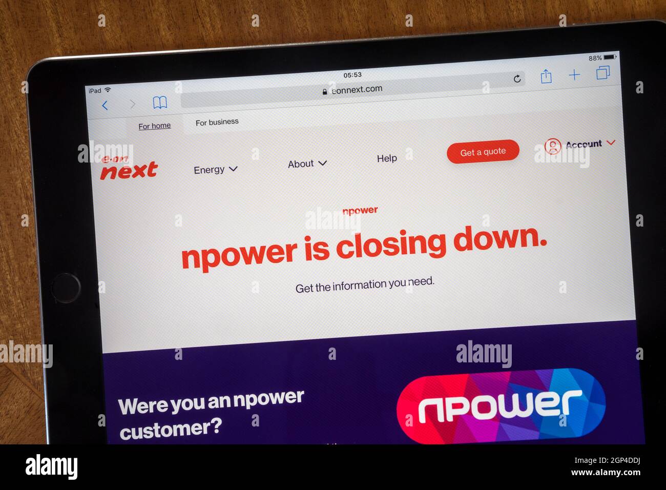 Npower has now been taken over by the E.ON Group Stock Photo