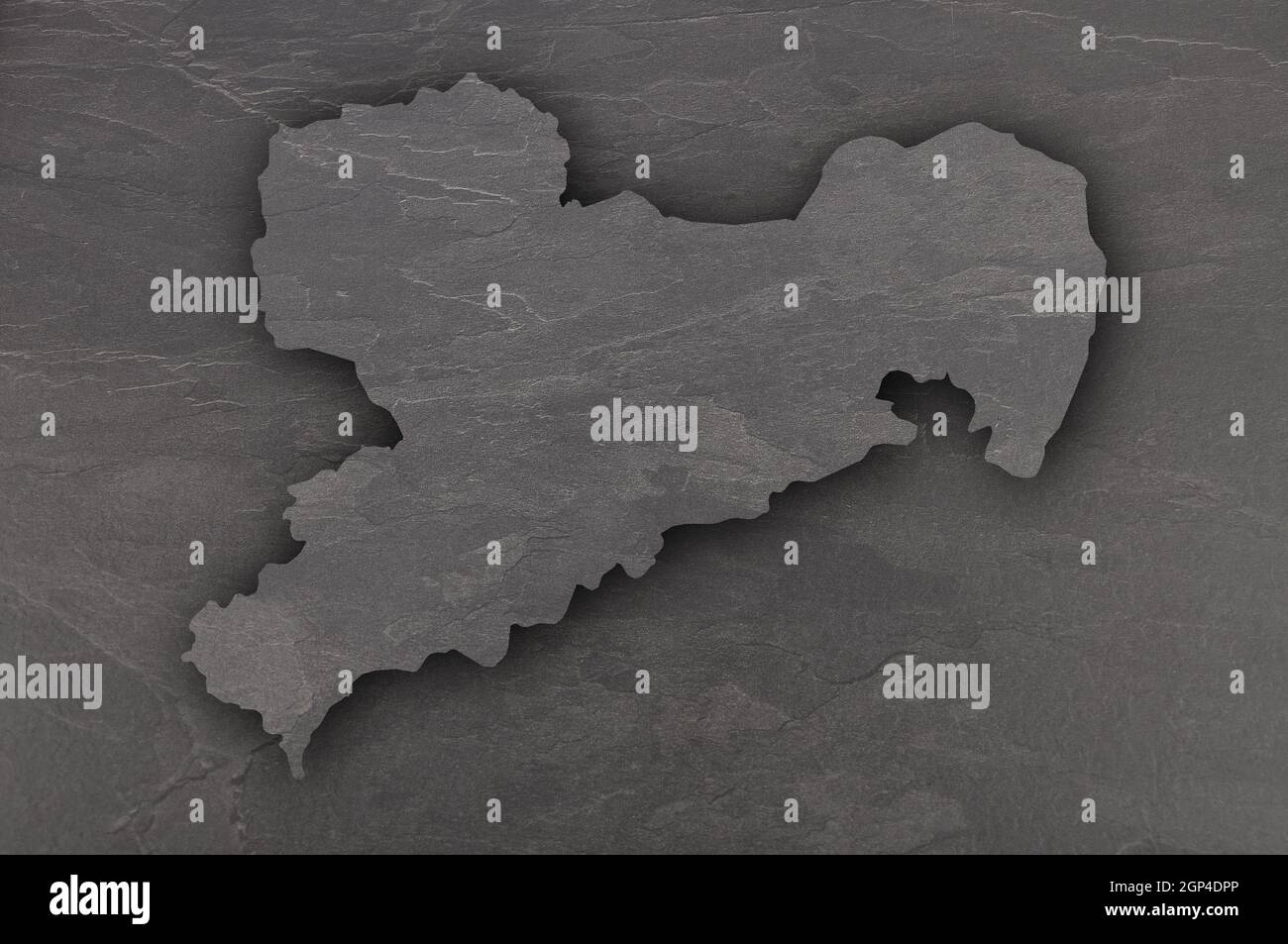 Map of Saxony on dark slate Stock Photo - Alamy