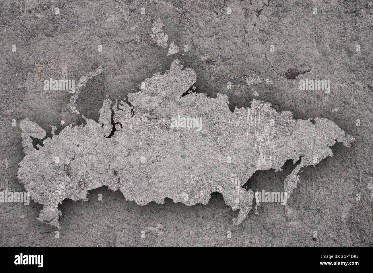 Map of Russia on weathered concrete Stock Photo - Alamy
