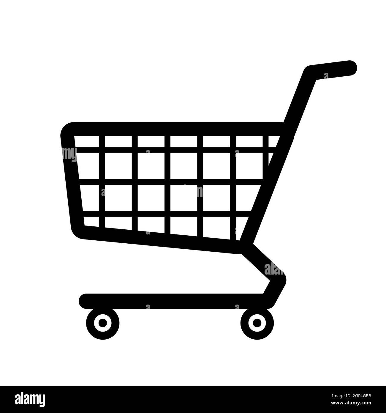 Abstract grocery cart on wheels from supermarket - Vector illustration Stock Photo