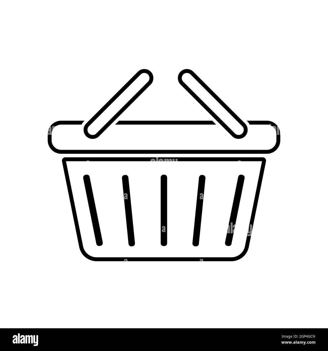 Abstract shopping cart for groceries from the supermarket - Vector illustration Stock Photo