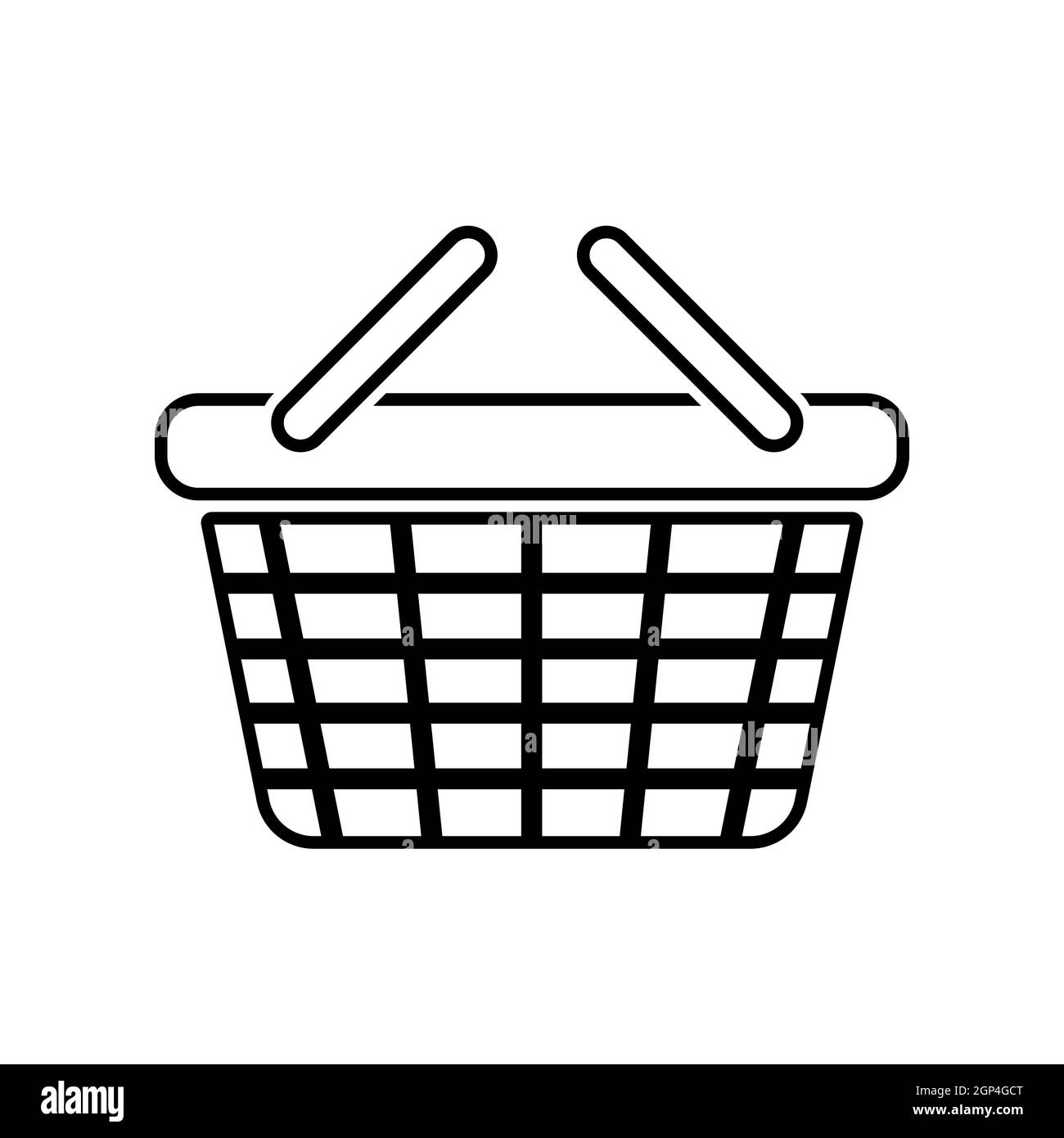 Abstract shopping cart for groceries from the supermarket - Vector illustration Stock Photo