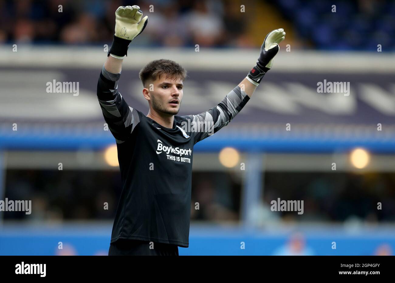 Birmingham City’s Matija Sarkic during the Sky Bet Championship match at St. Andrew's, Birmingham. Picture date: Saturday September 25, 2021. Stock Photo
