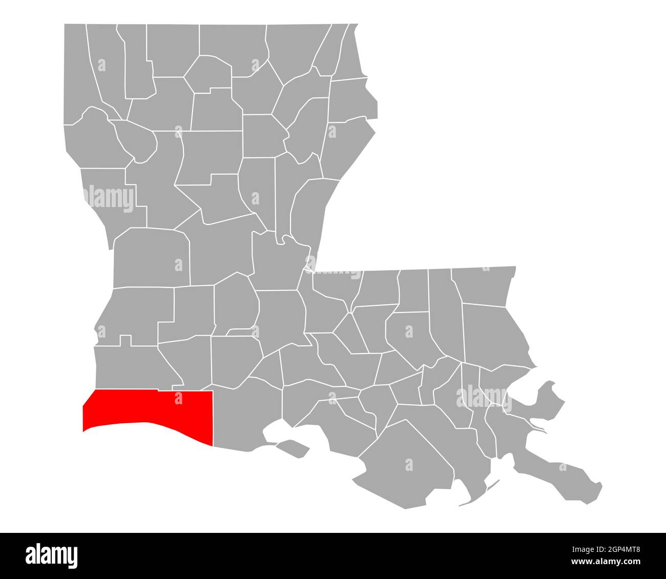 Map of Cameron in Louisiana Stock Photo