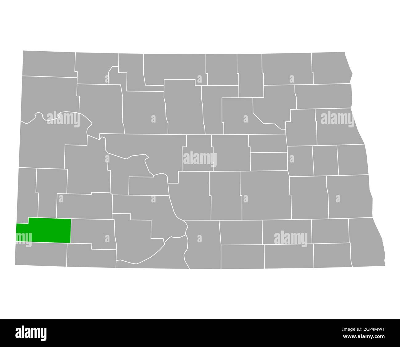 Map of Slope in North Dakota Stock Photo