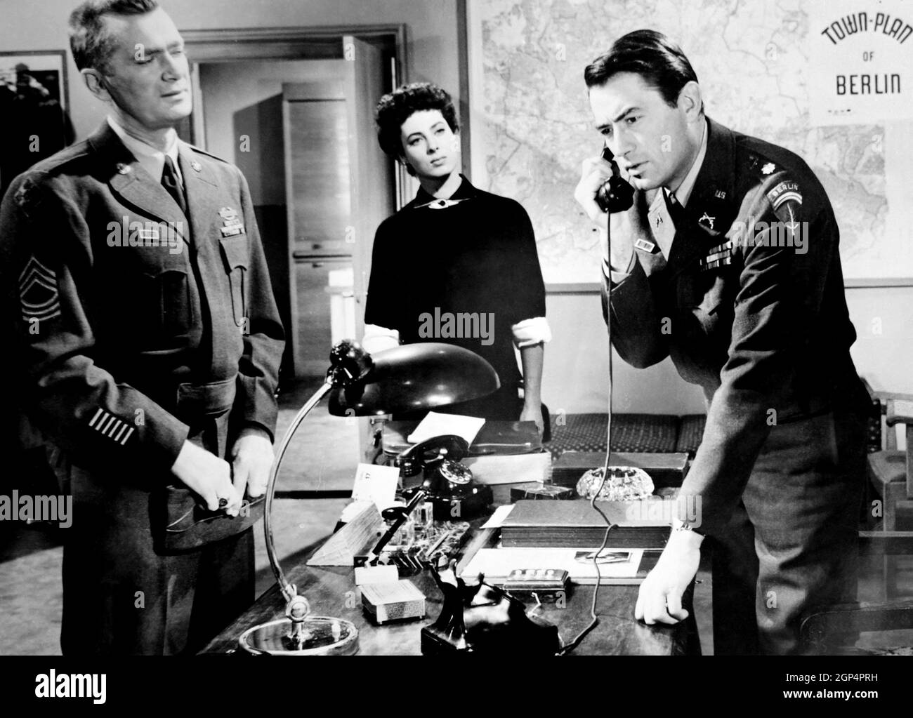 NIGHT PEOPLE, from left, Buddy Ebsen, Rita Gam, Gregory Peck, 1954, TM ...