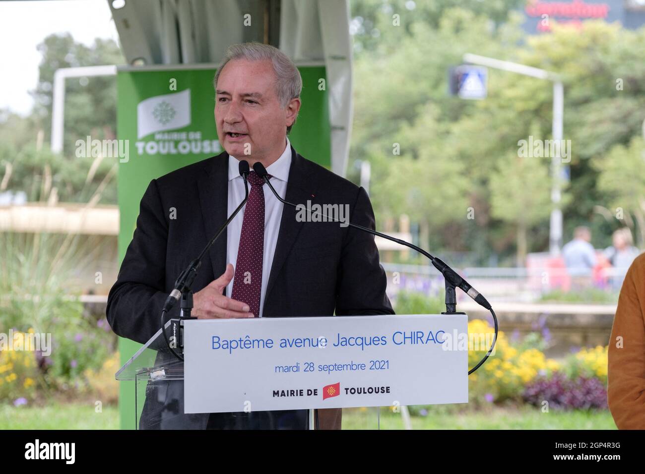 Toulouse, France. 28th Sep, 2021. JeanLuc Moudenc, mayor of the city
