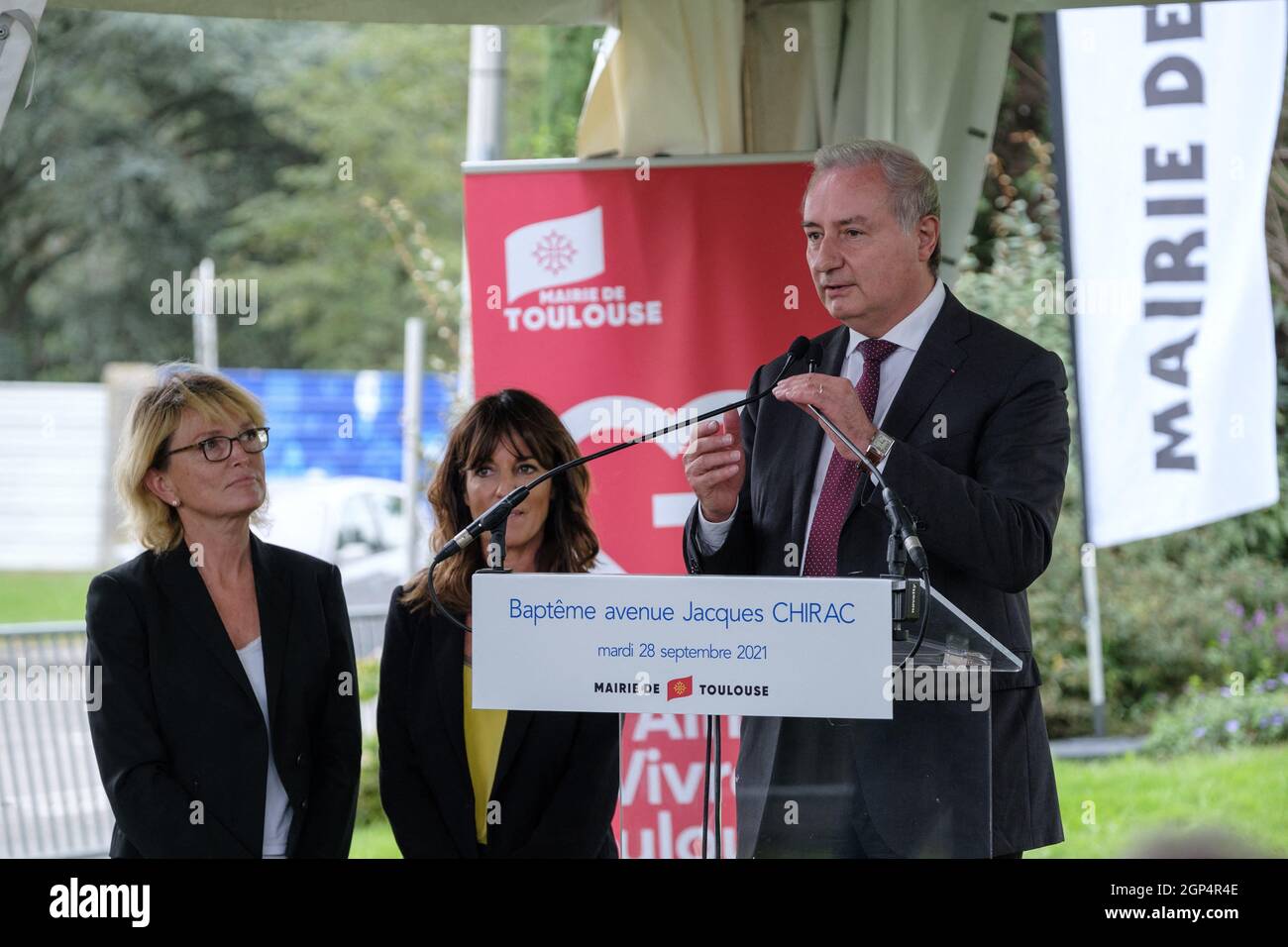 Toulouse, France. 28th Sep, 2021. JeanLuc Moudenc, mayor of the city