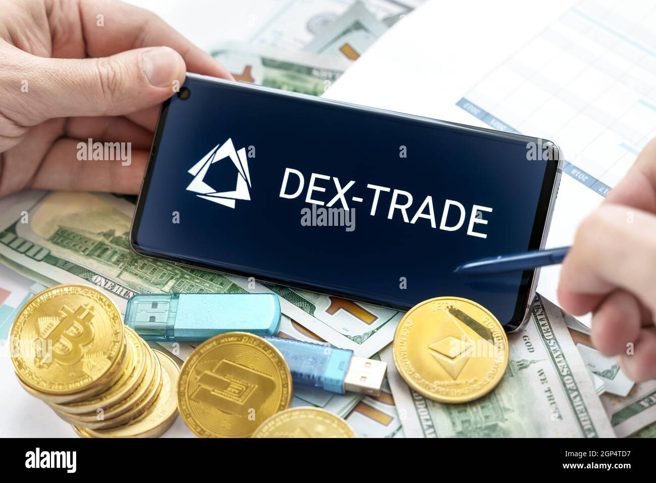 Russia Moscow 20.05.2021 Dex-trade logo in mobile phone.Cryptocurrency  decentralized exchange DEX.Trading blockchain platform.Swap,buy,sell crypto  tok Stock Photo - Alamy