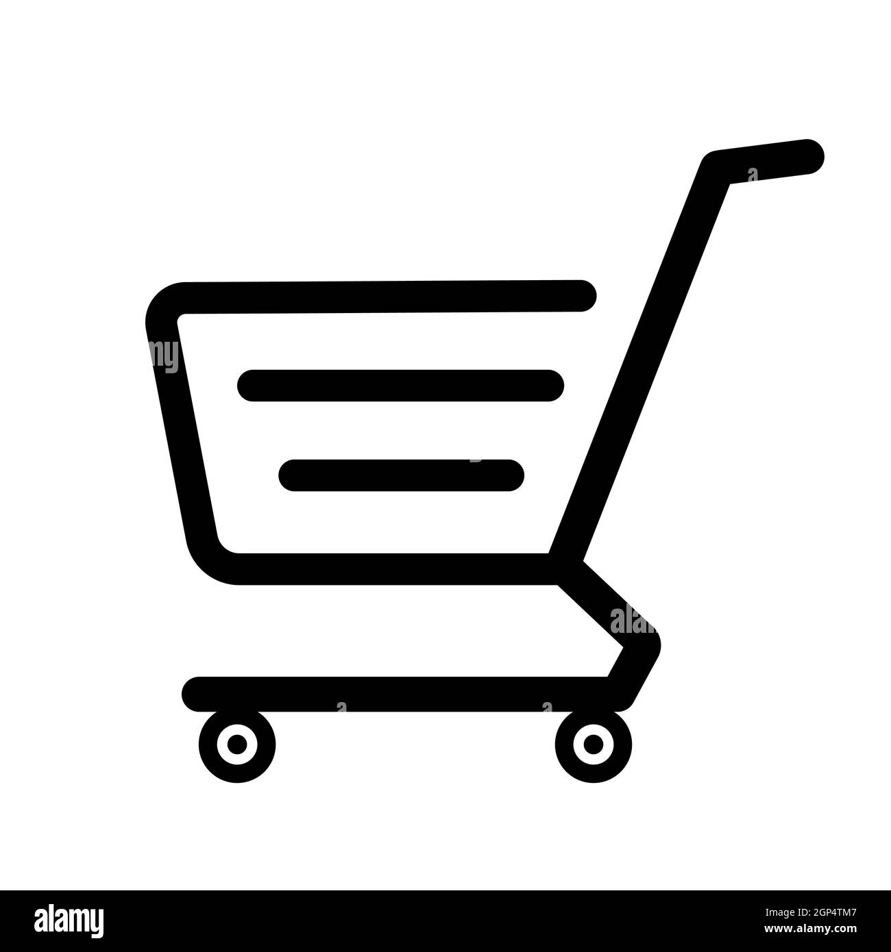 Abstract grocery cart on wheels from supermarket - Vector illustration Stock Photo