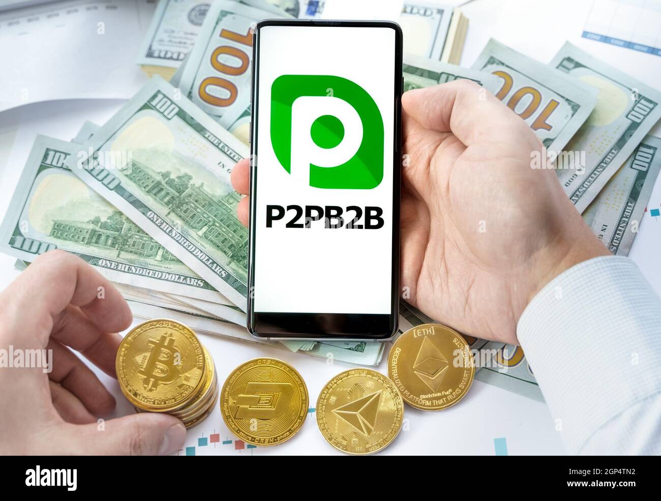 Russia Moscow 20.05.2021 P2PB2B logo in mobile phone.Cryptocurrency  decentralized exchange DEX.Trading blockchain platform.Swap,buy,sell crypto  token Stock Photo - Alamy