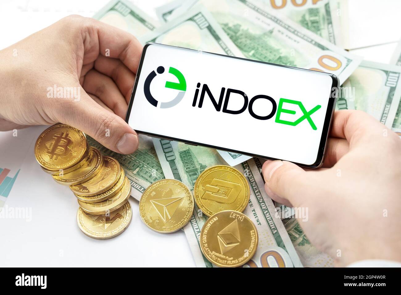 Russia Moscow 20.05.2021 Indoex logo in mobile phone.Cryptocurrency  decentralized exchange DEX.Trading blockchain platform.Swap,buy,sell crypto  token Stock Photo - Alamy