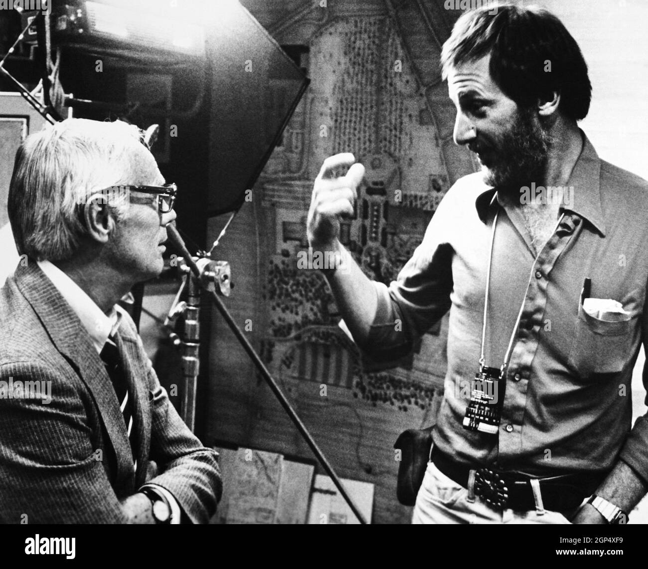 ROLLERCOASTER, from left: Richard Widmark, director James Goldstone on