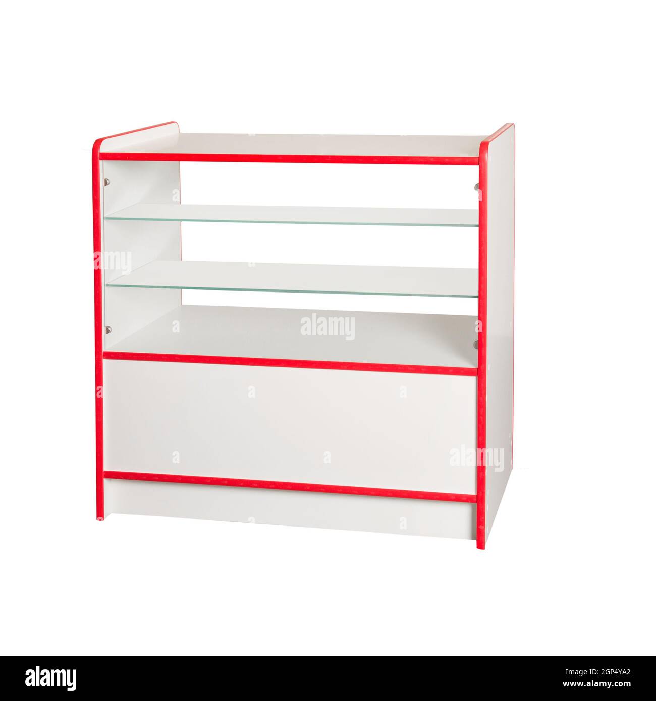 Showcase equipment for a store on a white background. Free space for