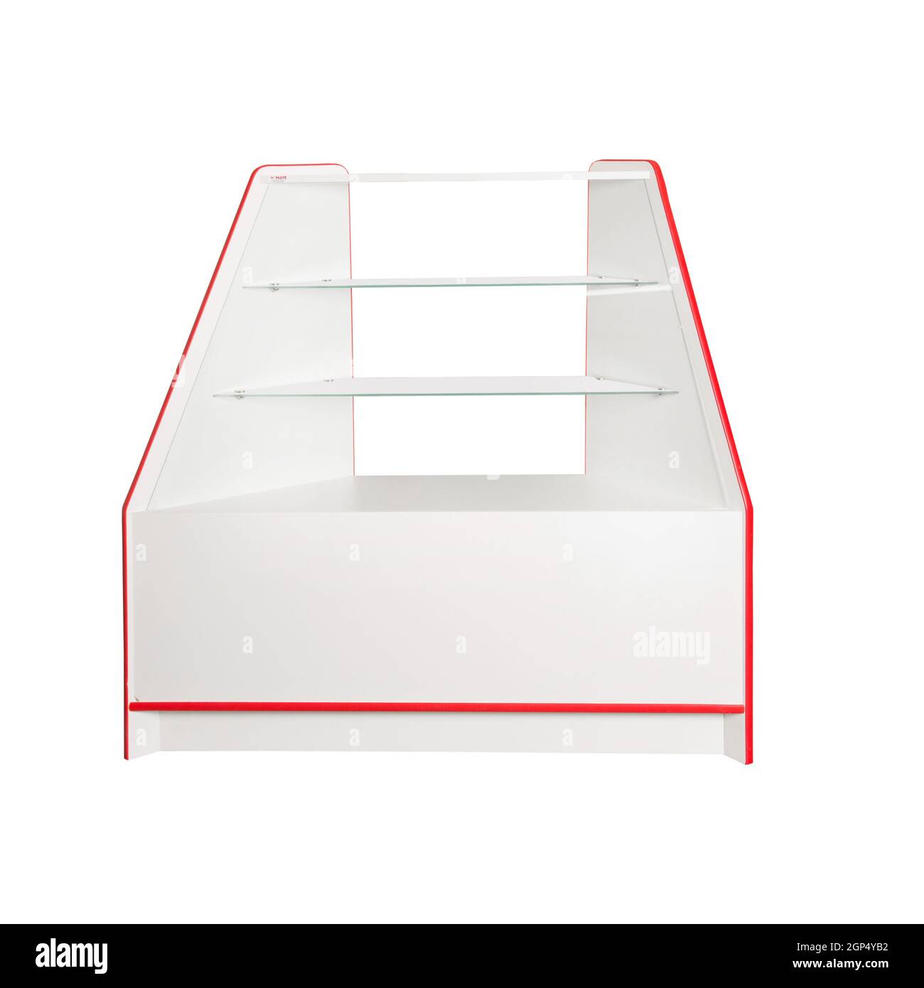 Showcase equipment for a store on a white background. Free space for