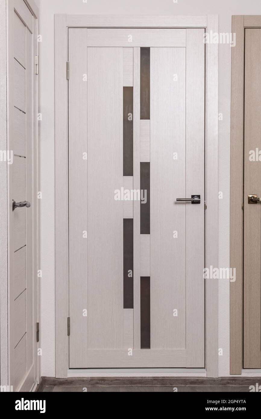 High quality clipart - door for interior design. Plastic and wooden doors  in a modern style. Door with frosted glass and without glass. Close-up of  an Stock Photo - Alamy, image size:866x1390
