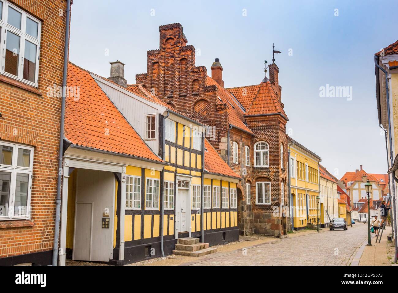 Colorful old houses in the historic center of Viborg, Denmark Stock ...