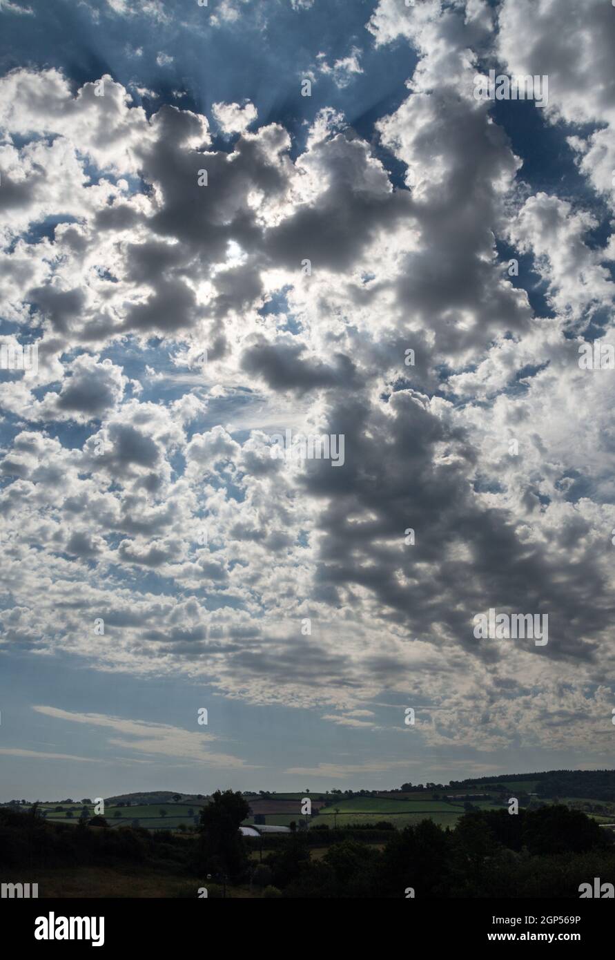 Attractive skyscape viewed from Bradninch, Devon Stock Photo