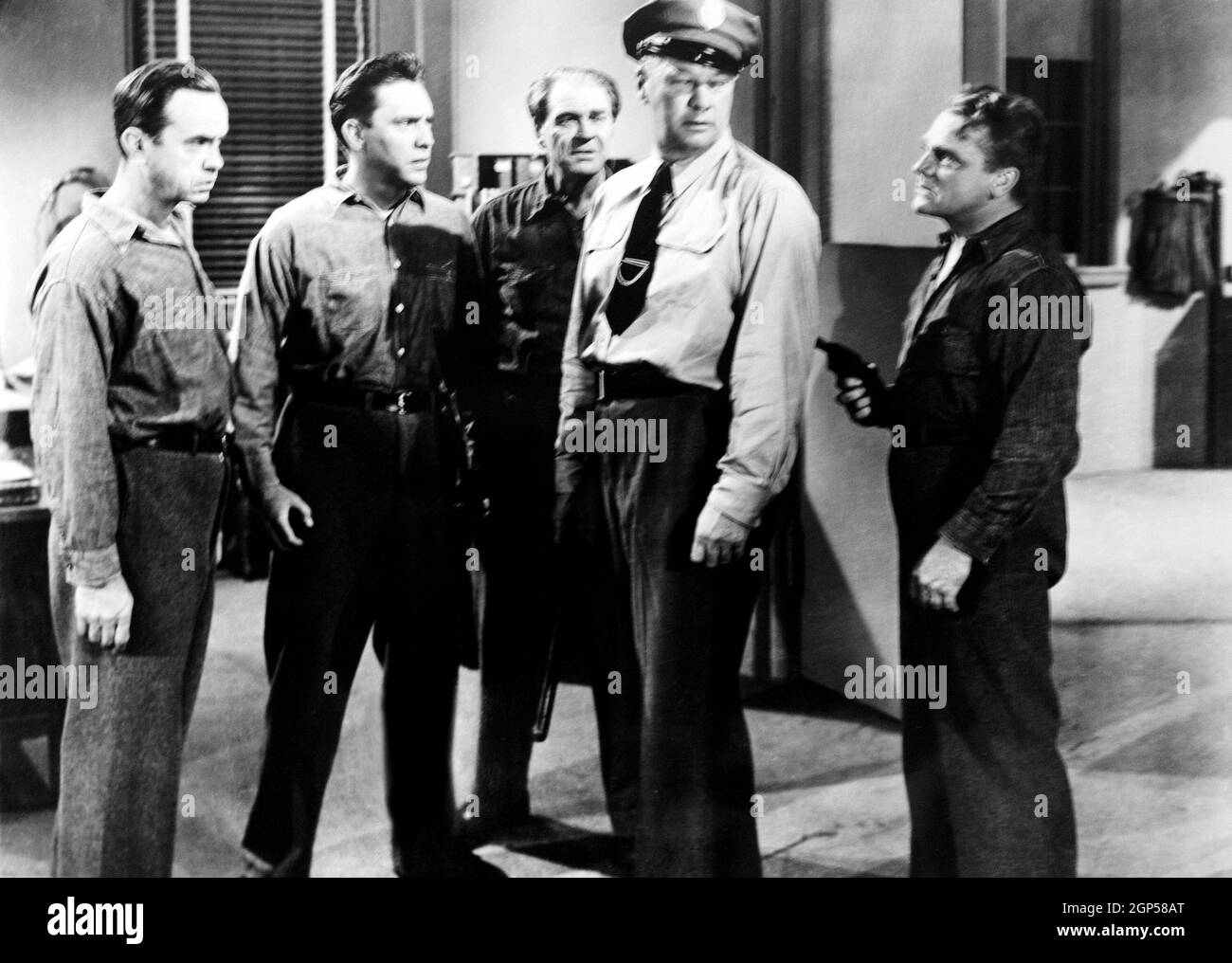 WHITE HEAT, prisoners, from left, Paul Guilfoyle, Edmond O'Brien, G. Pat Collins, James Cagney, 1949 Stock Photo