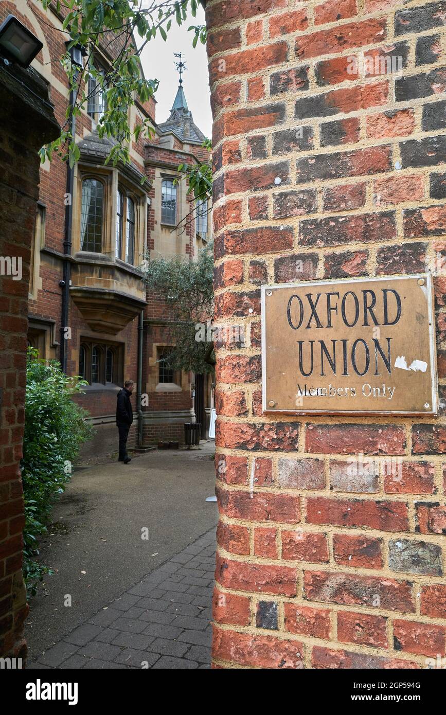 Entrance to the Oxford Union, university of Oxford, England Stock Photo