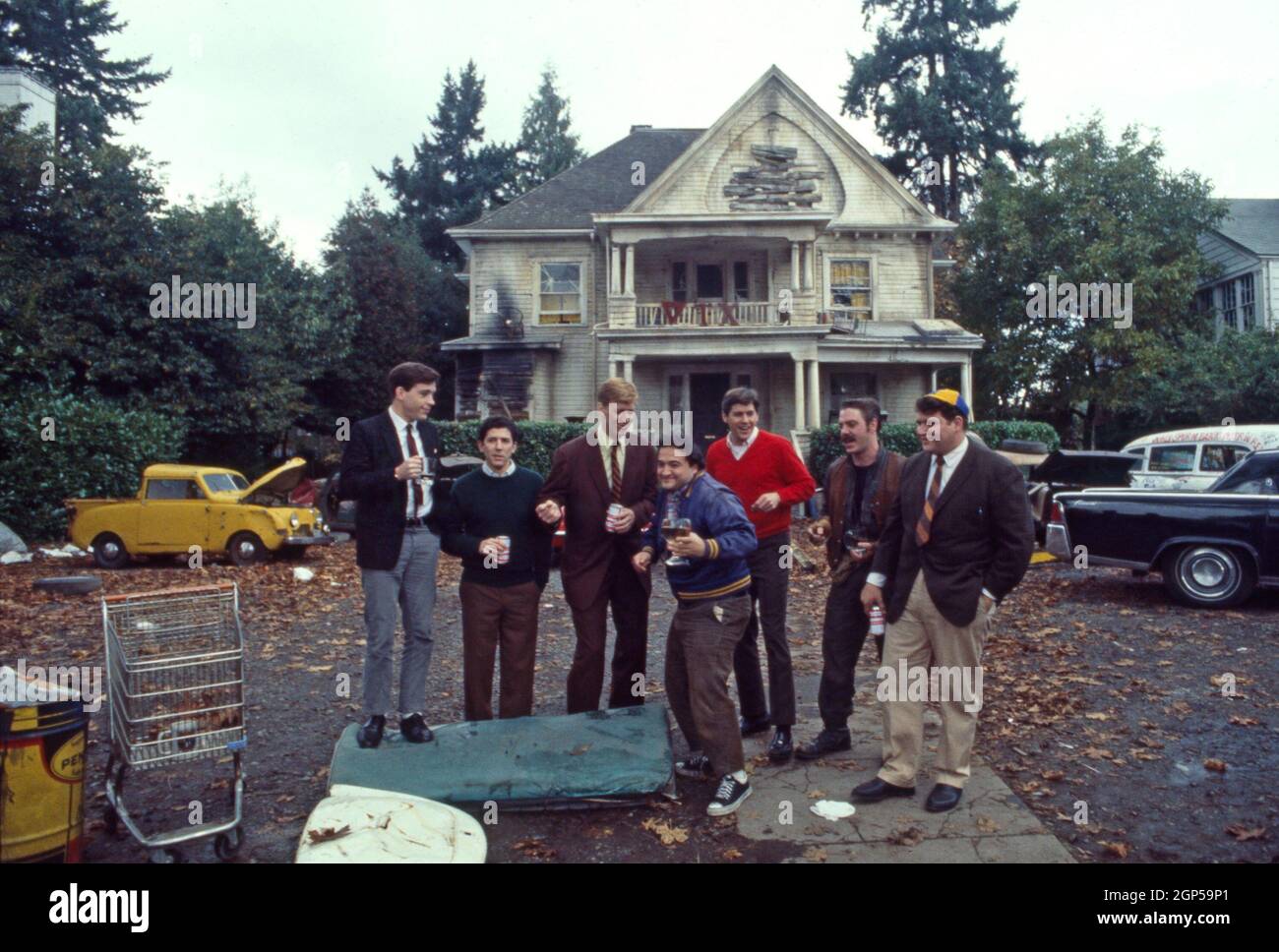 NATIONAL LAMPOON'S ANIMAL HOUSE, Delta Tau Chi Frat house members from left Tom Hulce, Peter