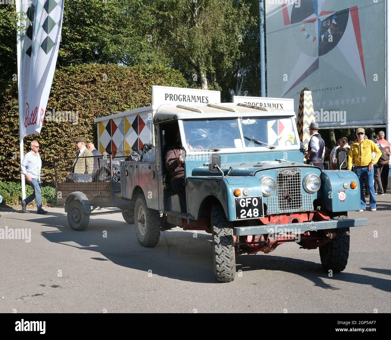 September 2021 - Series one Land Rover working at the Goodwood Revival race meeting Stock Photo