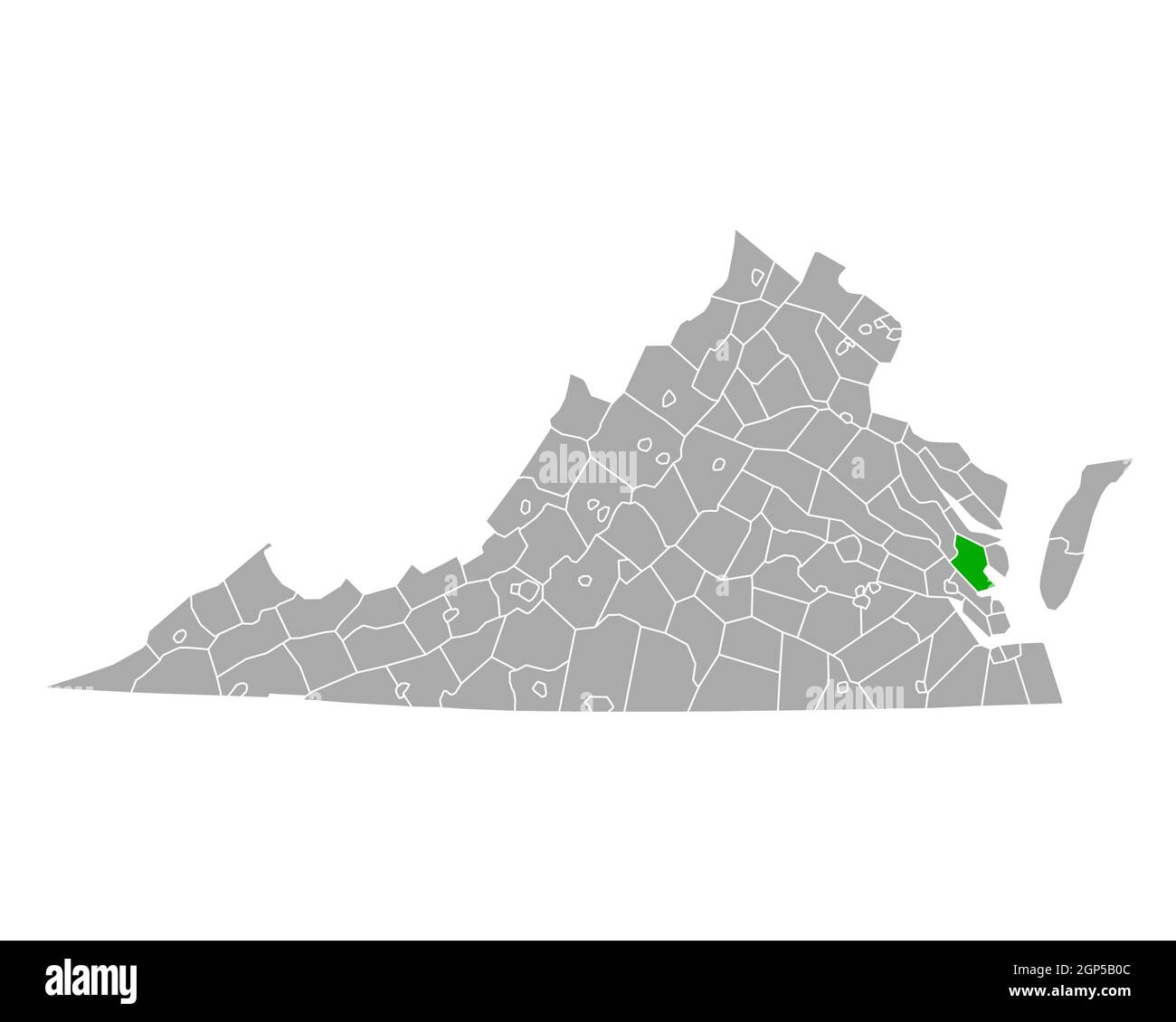 Map of Gloucester in Virginia Stock Photo